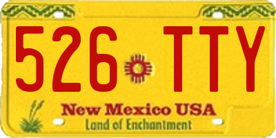 NM license plate 526TTY