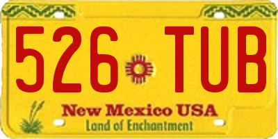 NM license plate 526TUB