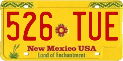 NM license plate 526TUE