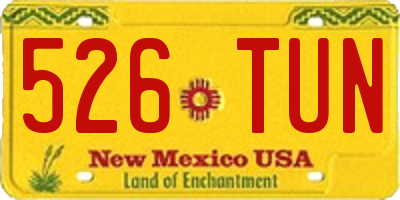 NM license plate 526TUN