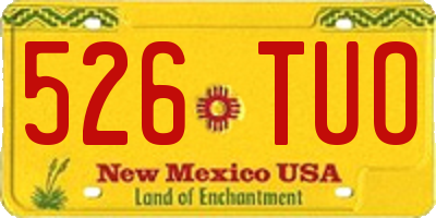NM license plate 526TUO