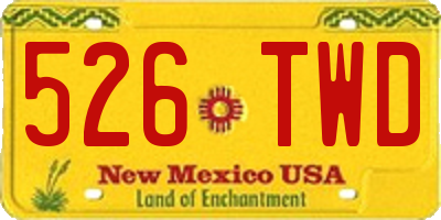 NM license plate 526TWD