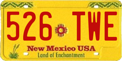NM license plate 526TWE