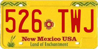 NM license plate 526TWJ
