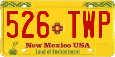 NM license plate 526TWP