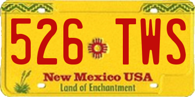 NM license plate 526TWS