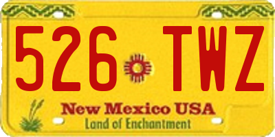 NM license plate 526TWZ