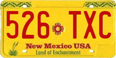NM license plate 526TXC