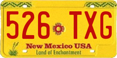 NM license plate 526TXG