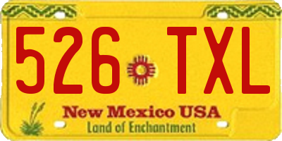 NM license plate 526TXL