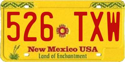 NM license plate 526TXW