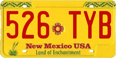 NM license plate 526TYB