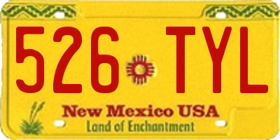 NM license plate 526TYL