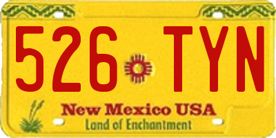 NM license plate 526TYN