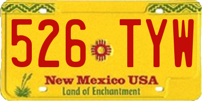 NM license plate 526TYW