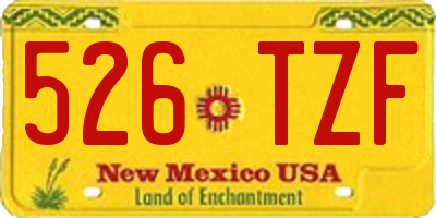 NM license plate 526TZF