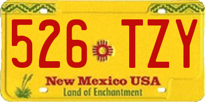 NM license plate 526TZY