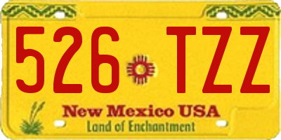 NM license plate 526TZZ