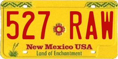 NM license plate 527RAW