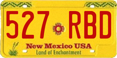 NM license plate 527RBD