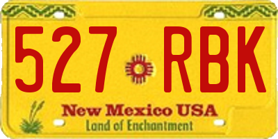 NM license plate 527RBK