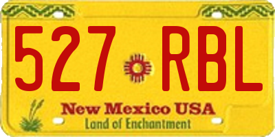NM license plate 527RBL