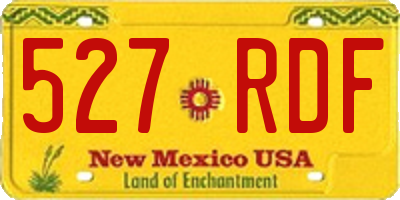 NM license plate 527RDF