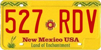 NM license plate 527RDV