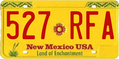 NM license plate 527RFA