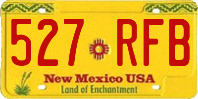 NM license plate 527RFB