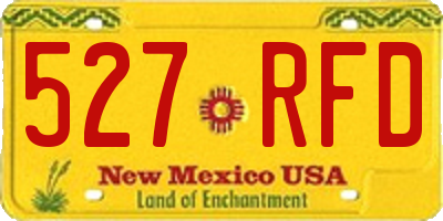 NM license plate 527RFD