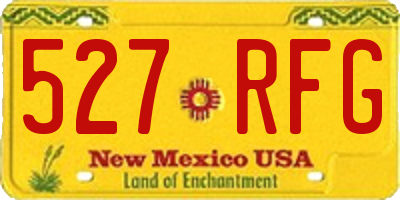 NM license plate 527RFG