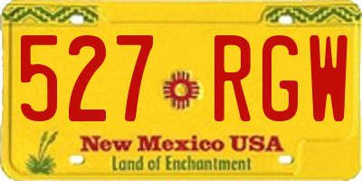 NM license plate 527RGW