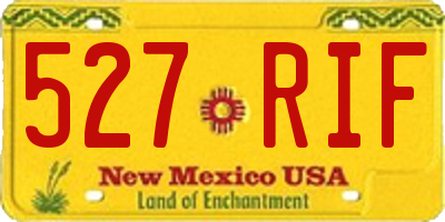 NM license plate 527RIF