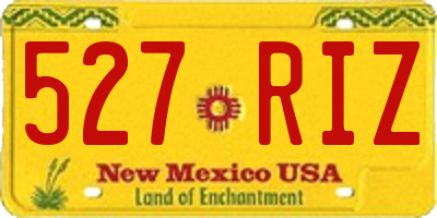 NM license plate 527RIZ