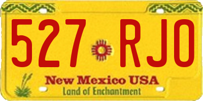 NM license plate 527RJO