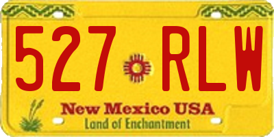 NM license plate 527RLW