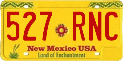 NM license plate 527RNC