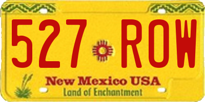 NM license plate 527ROW