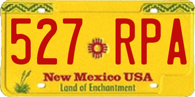 NM license plate 527RPA