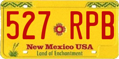 NM license plate 527RPB