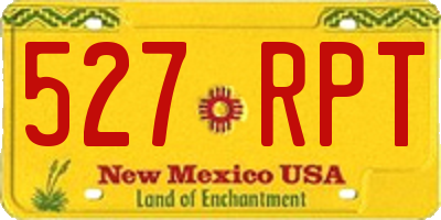 NM license plate 527RPT