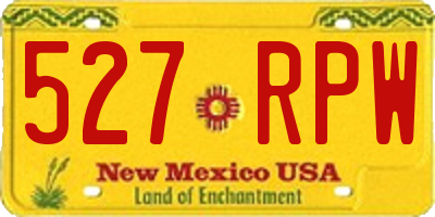NM license plate 527RPW