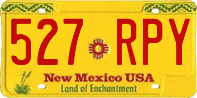 NM license plate 527RPY