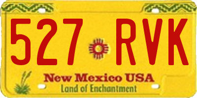 NM license plate 527RVK