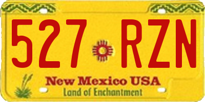 NM license plate 527RZN
