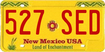 NM license plate 527SED