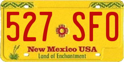 NM license plate 527SFO