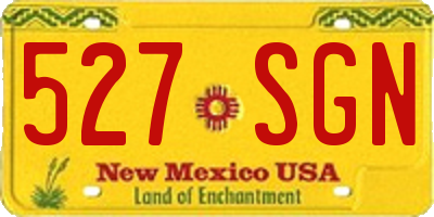 NM license plate 527SGN