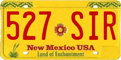 NM license plate 527SIR